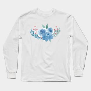 Blue bouquet flowers decoration Long Sleeve T-Shirt